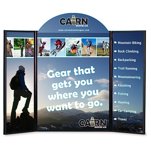 Briefcase Tabletop Display with Curved Header - 32" x 48" - Full Color Main Image