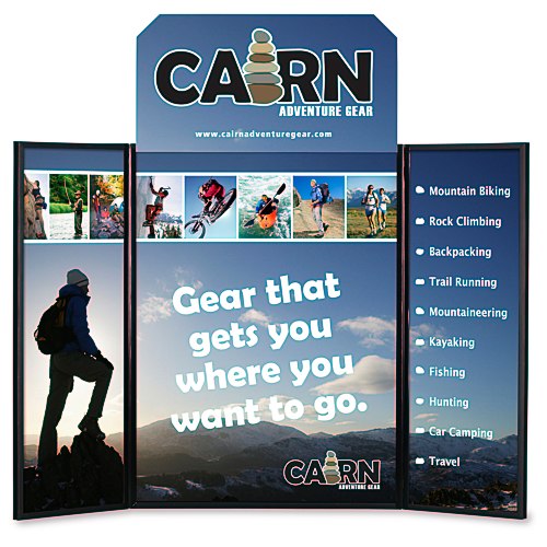 Briefcase Tabletop Display with Octagon Header - 32" x 48" - Full Color Main Image