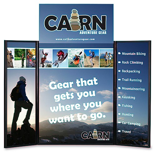 Briefcase Tabletop Display with Rect. Header - 32" x 48" - Full Color Main Image