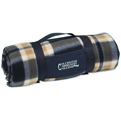 Galloway Travel Blanket - Blue/Cream Plaid Main Image