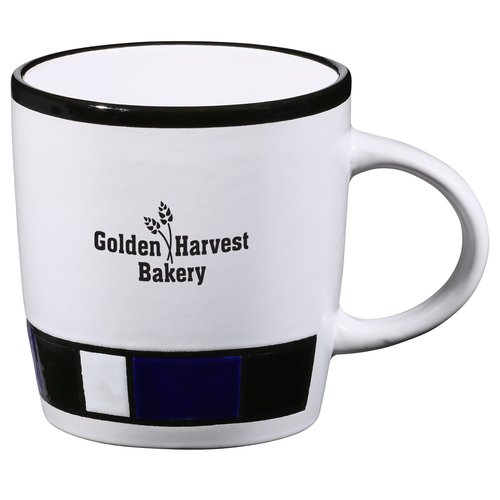 Color Block Ceramic Mug - White - 14 oz. Main Image