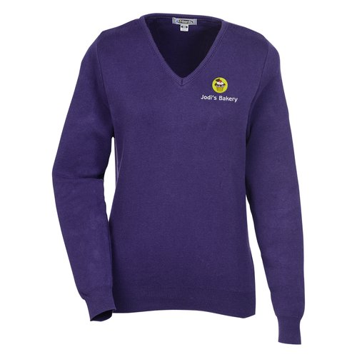 Ultra-Soft Cotton V-Neck Sweater - Ladies' - 24 hr Main Image