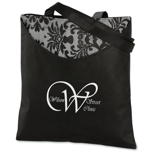 Designer Print Scoop Tote - Black Lace - 24 hr Main Image