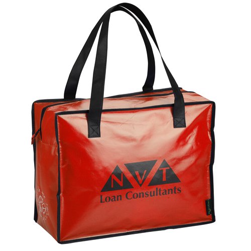 Laminated Polypropylene Zippered Box Tote-Closeout Main Image