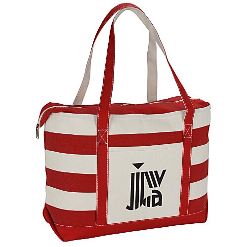 Canvas Nautical 18-oz Zip Top Tote - 14 inches x 24 inches Main Image