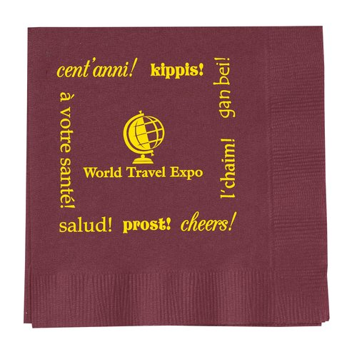 Colorware Beverage Napkin - 2-ply - Color - Low Qty - Cheers Main Image