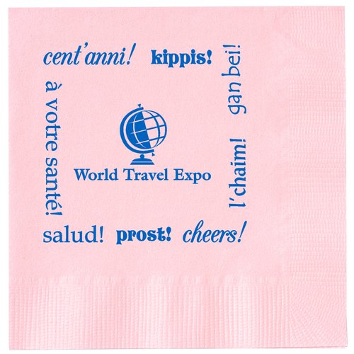Colorware Beverage Napkin - 2-ply - Color - Cheers Main Image