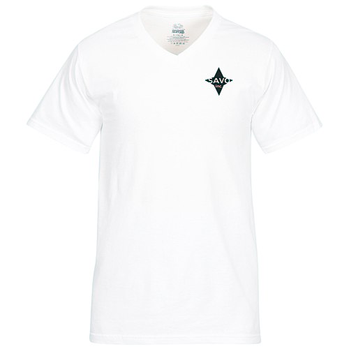 Fruit of the Loom HD V-Neck T-Shirt Men's - Screen - White Main Image