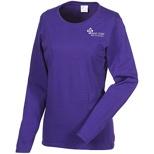 Gildan 5.3 oz. Cotton LS T-Shirt - Ladies' - Screen - Colors Main Image