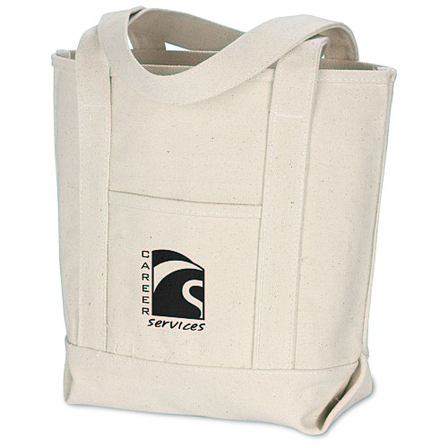 Solid Cotton Yacht Tote - Natural - 12" x 14-1/2" Main Image