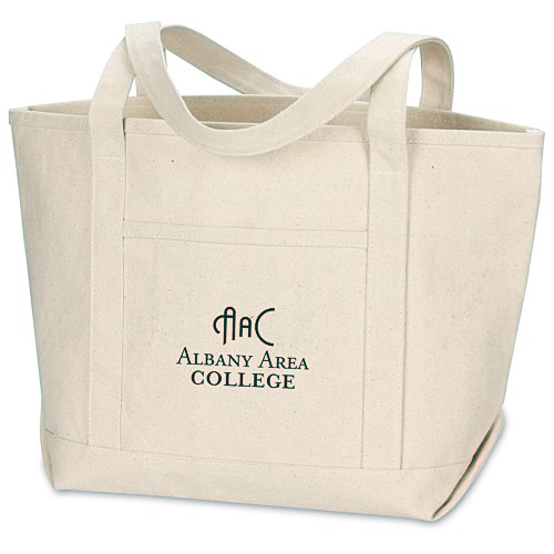 Solid Cotton Yacht Tote - Natural - 13" x 20" Main Image