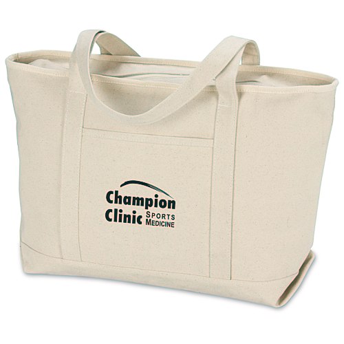 Solid Cotton Yacht Tote - Natural - 14" x 24" Main Image