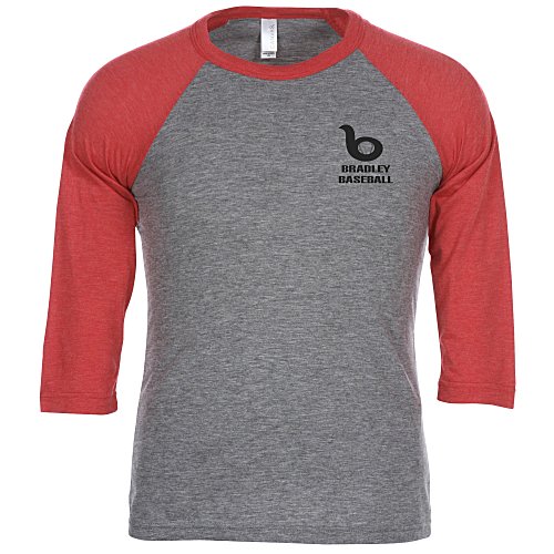 Bella+Canvas 3/4 Sleeve Tri-Blend Baseball Tee - Screen Main Image