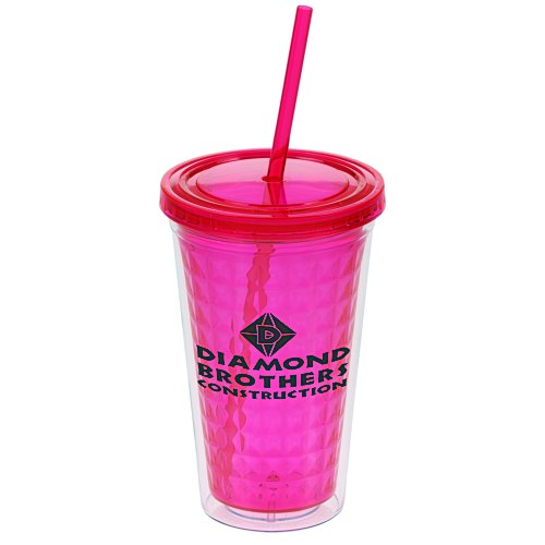 Diamond Tumbler with Straw - 16 oz. Main Image