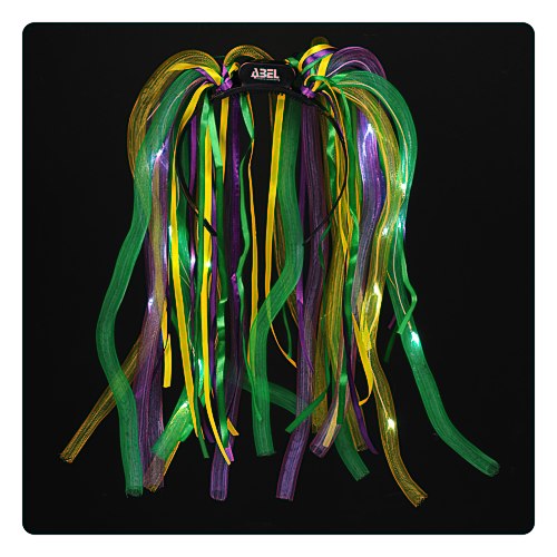 LED Noodle Headband - Mardi Gras Main Image