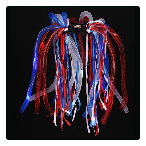 LED Noodle Headband - Red, White & Blue Main Image