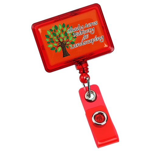 Jumbo Retractable Badge Holder - 40" - Rectangle - Translucent Main Image
