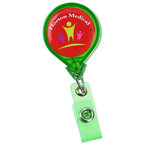 Jumbo Retractable Badge Holder - 40" - Round - Translucent Main Image
