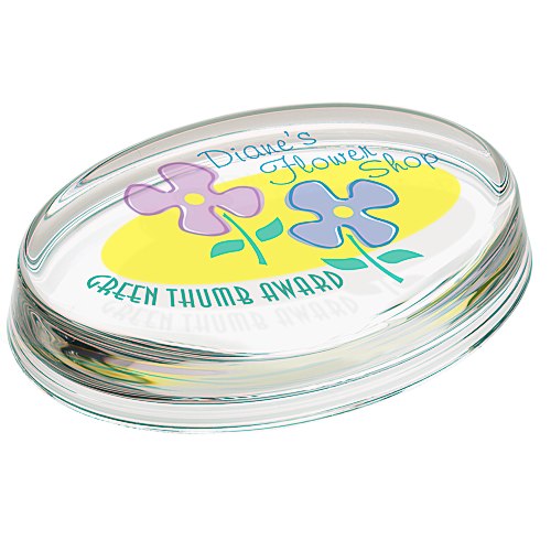 Oval Glass Paperweight - Full Color Main Image