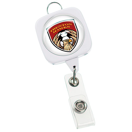 Jumbo Retractable Badge Holder - 40" - Square with Lanyard Ring Main Image