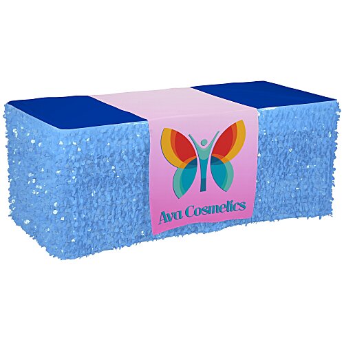 Serged 6' Closed-Back Table Cap & Floral Skirt with 28 inches Runner - Full Color Main Image