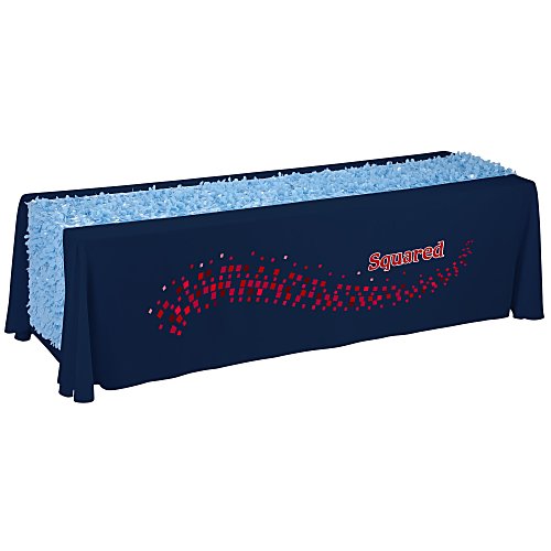 Serged 8' Closed-Back Table Throw with Floral Runner Main Image