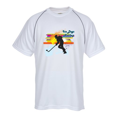 Athletic Piped Performance Tee - Full Color Main Image