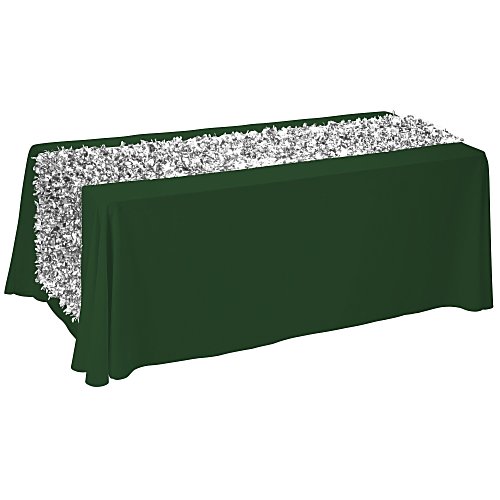 Serged 6' Closed-Back Table Throw with Metallic Floral Runner - Blank Main Image