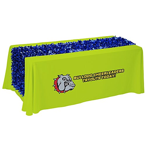 Serged 6' Closed-Back Table Throw with Metallic Floral Runner Main Image