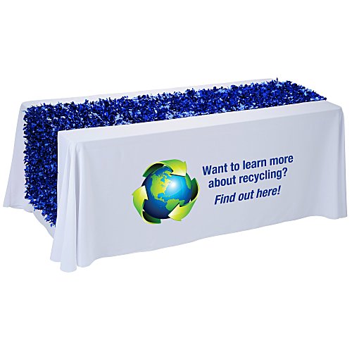 6' Closed-Back Table Throw with Metallic Floral Runner - FP - Full Color Main Image
