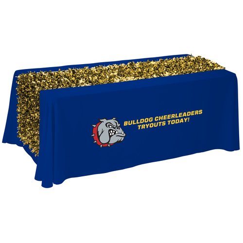 6' Closed-Back Table Throw w/Metallic Floral Runner - HT Main Image