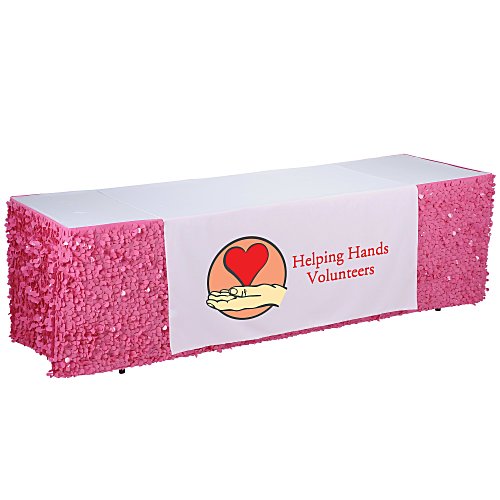 Serged 8' Closed-Back Table Cap & Floral Skirt with 57" Runner Main Image