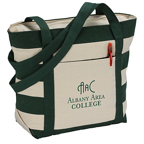 Striped Accent 10 oz. Boat Tote - 13" x 18" Main Image