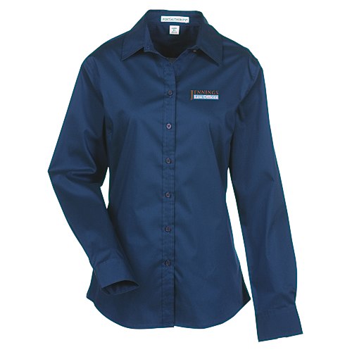 Wrinkle Resistant Stretch Poplin Shirt - Ladies' Main Image