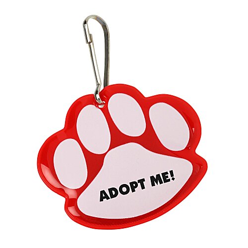 Reflective Pet Collar Tag - Paw Print Main Image