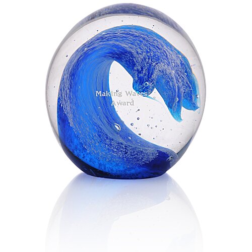 Wave Art Glass Paperweight Main Image