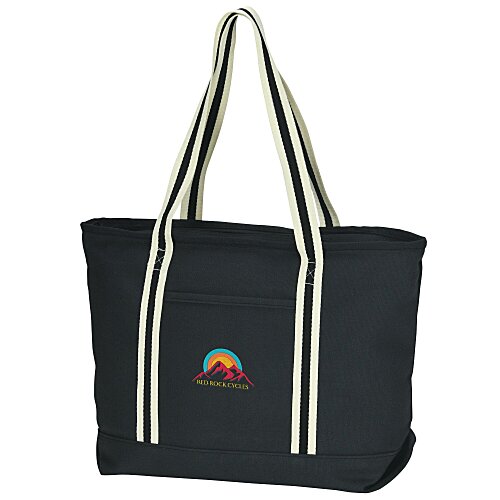 Large Cotton Canvas Admiral Tote - Embroidered Main Image