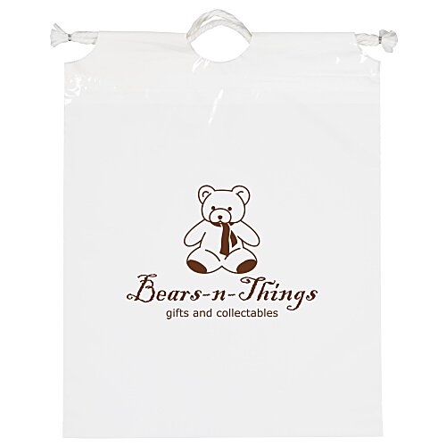Poly Bag with Cotton Drawstring - 12" x 9-1/2" Main Image