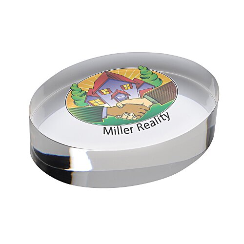 Oval Acrylic Paperweight - Full Color Main Image