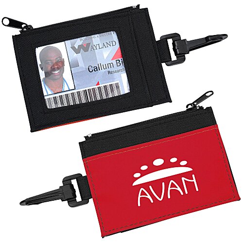 Zip Pouch ID Holder - Black - 24 hr Main Image