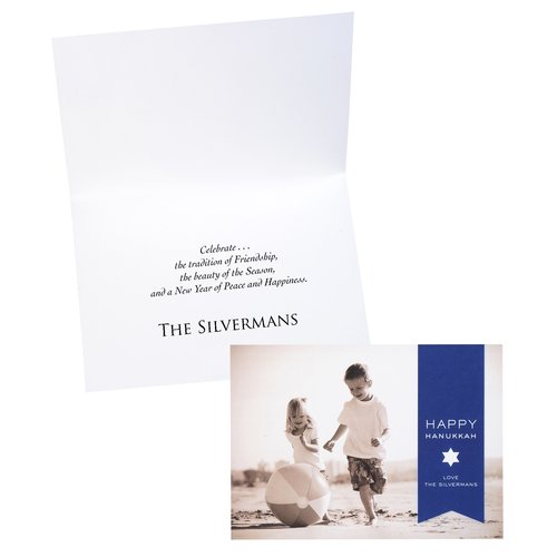 Happy Hanukkah Photo Greeting Card - Star Main Image