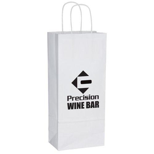 White Kraft Shopping Bag - 13 inches x 5 1/2 inches Main Image