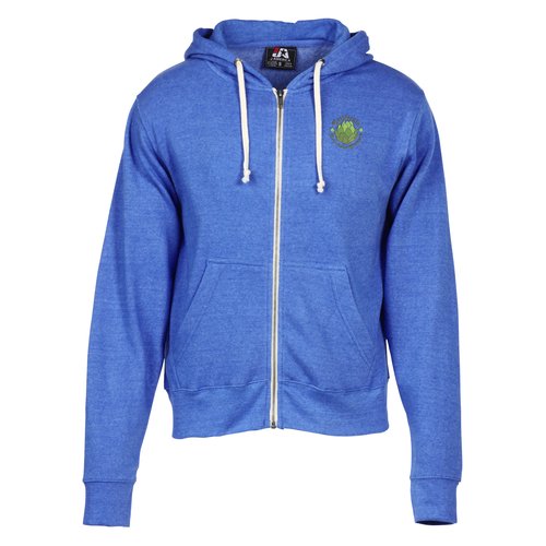 J. America Tri-Blend Full-Zip Hoodie - Embroidered Main Image