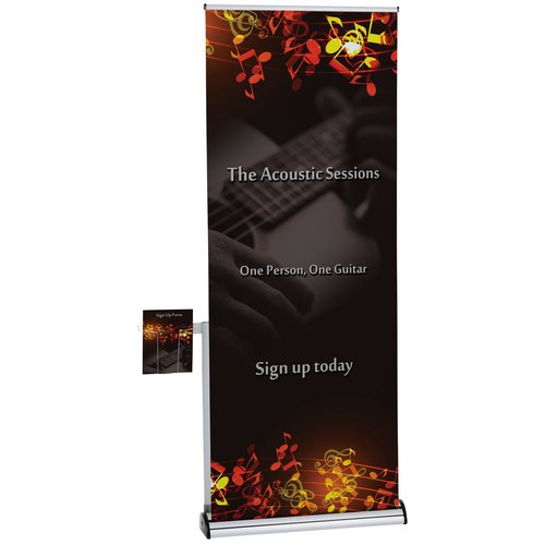 Barracuda Retractable Banner Display with Literature Pocket Main Image