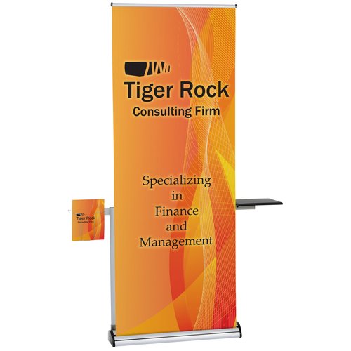Barracuda Retractable Banner Display with Table & Literature Pocket Main Image