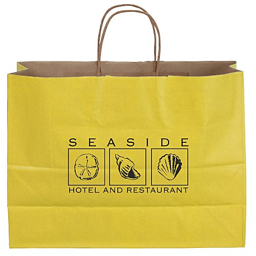 Tonal Striped Matte Paper Bag - 13" x 16" Main Image