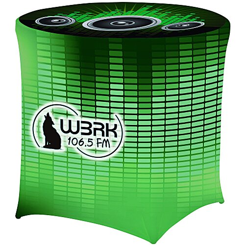 Hemmed UltraFit Table Cover - Round  - Cafe Height - Full Color Main Image