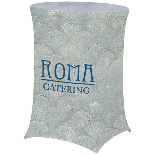 Hemmed UltraFit Table Cover - Round  - Bar Height - Full Color Main Image