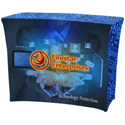 Hemmed Closed-Back UltraFit Table Cover - Demo Table - Full Color Main Image