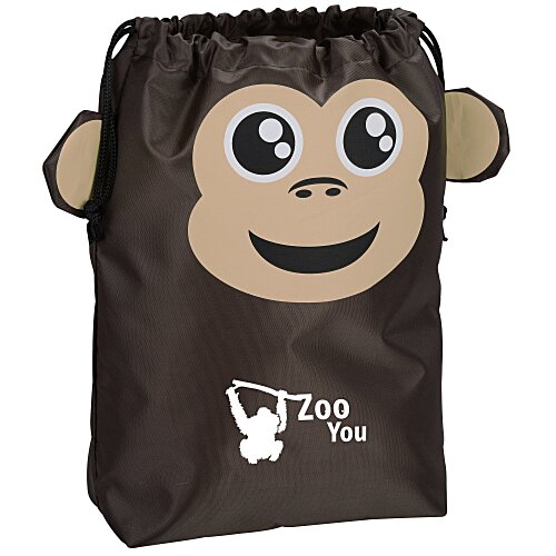 Paws and Claws Drawstring Gift Bag - Monkey Main Image